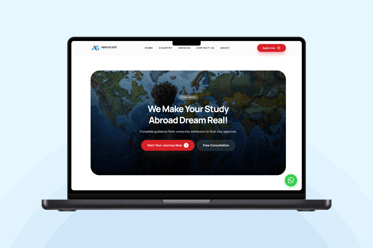 Abroad Site Associate - Web Application Case Study | UpNovate